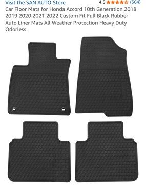 All-Weather Black Rubber Car Floor Mats (4-Piece)